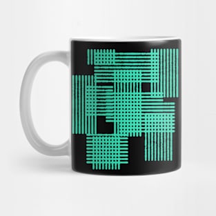 abstract geometric ornament, lines, stripes, grid, lattice. Mug